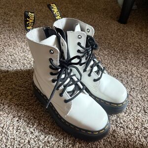 Dr. Martens White Boots with Black Laces